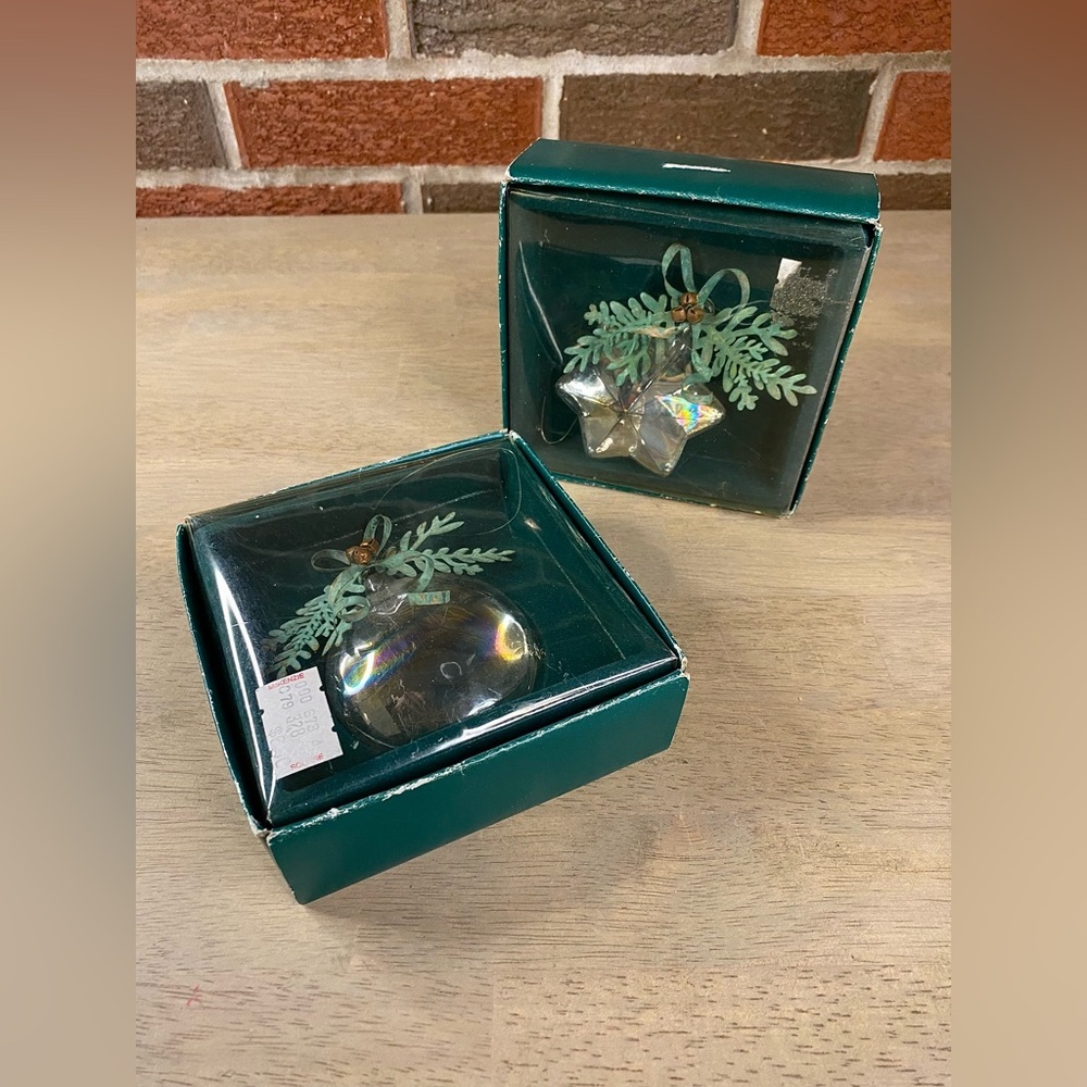 Department 56 Glass & Tin Ornament Iridescent  Vintage‎